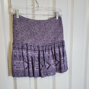 Ulla Johnson Women's Colette Purple Silk Mini Skirt Size 8 Boho Party Going Out